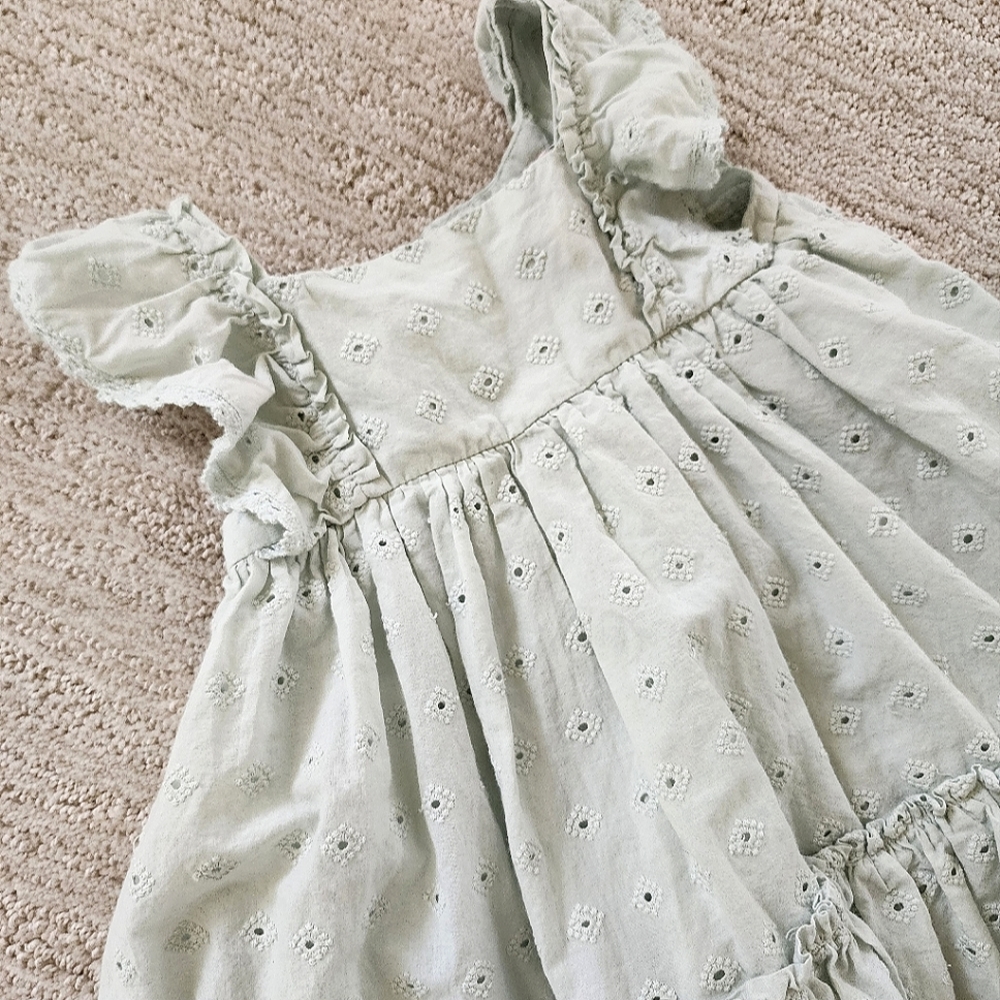 Catherine malandrino soft sage olive green toddler girl dress